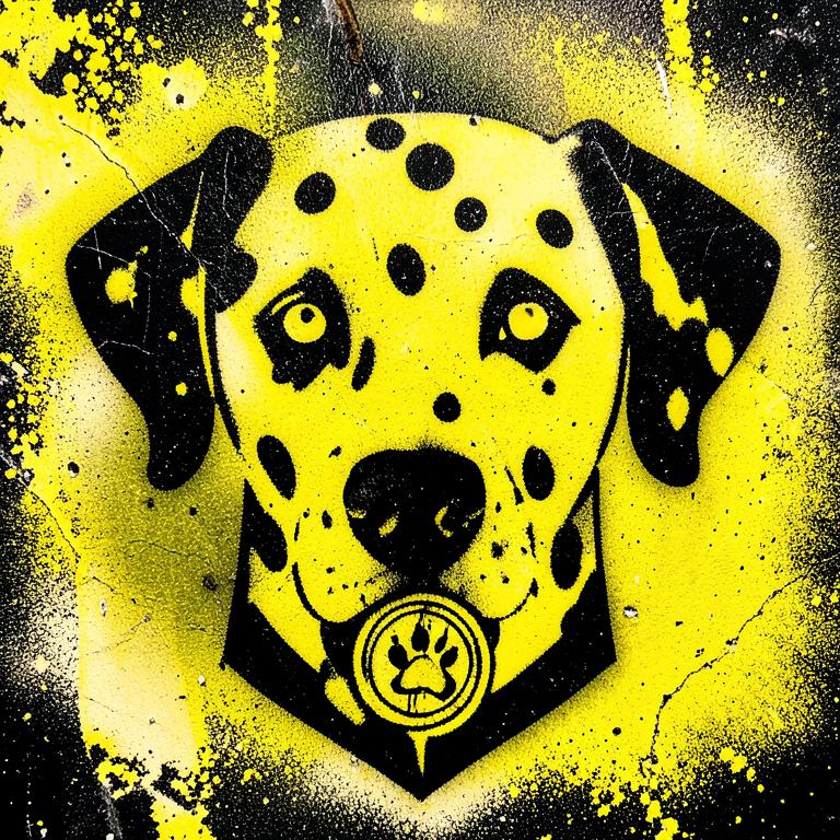 Spray paint stencil of the zDog head